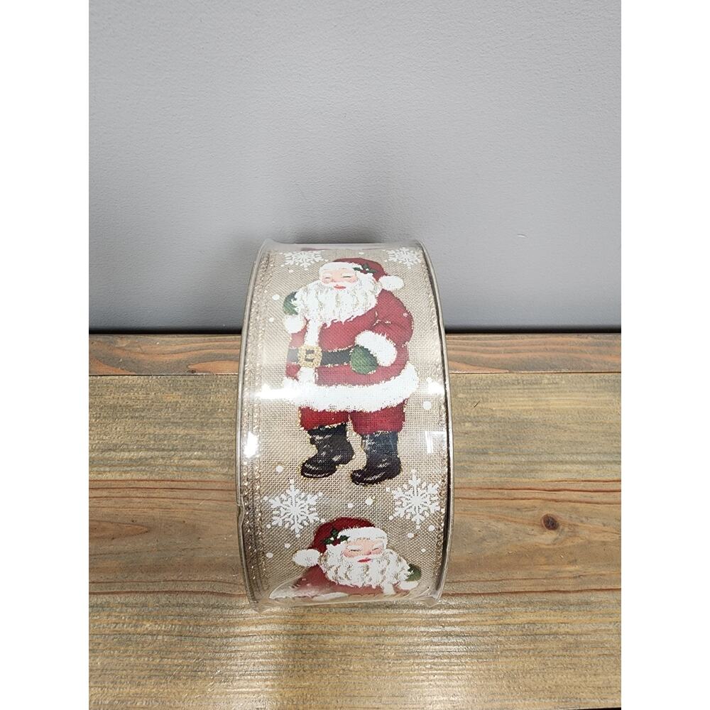 Member's Mark Premium Wired Edge Holiday Santa Ribbon, 2.5" Wide x 50 Yards